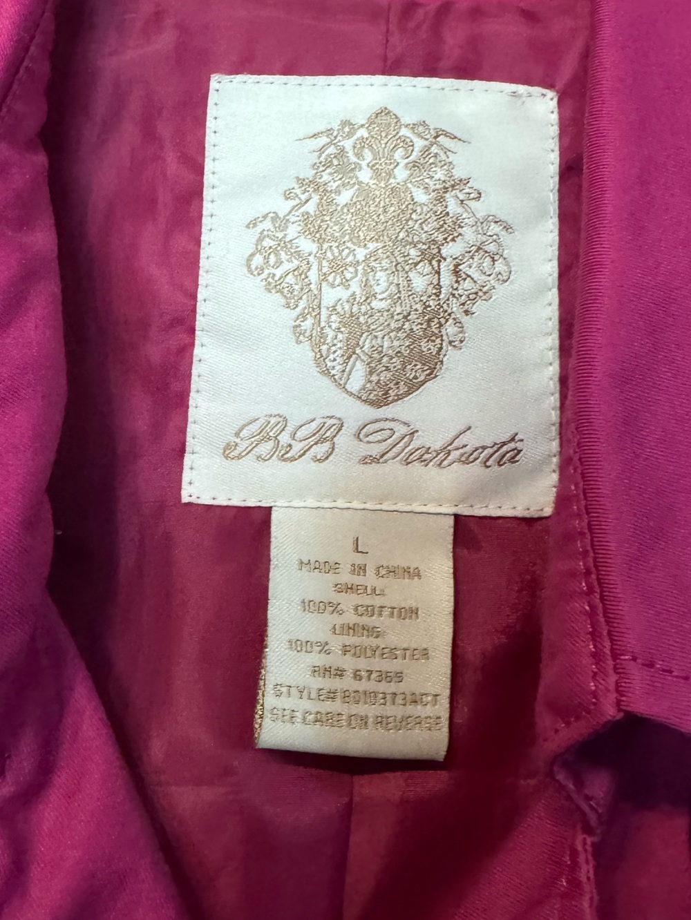 Women’s BB Dakota Vintage Fuchsia Ruffled Hem Trench Coat - Picture 6 of 8